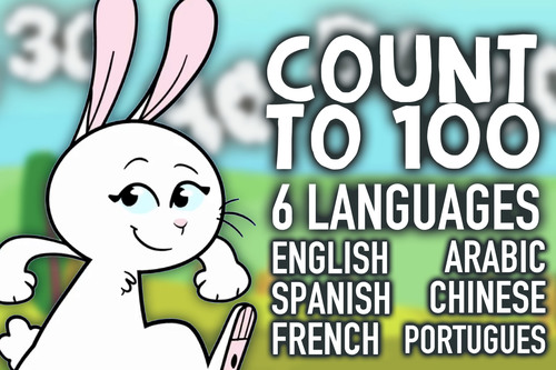 Preview of Counting to 100 In 6 Languages with Dictionary and Coloring Sheets: ESL Activity