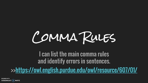 FREE Comma Rules Video: Grammar Lesson Demo by Secondary Sara | TPT