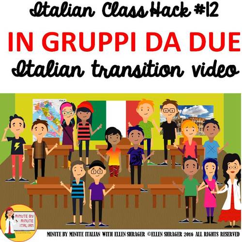 Preview of Italian Transition Video Groups of Two for CI TCI TPRS 90% Target Language