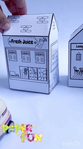 3D Community Buildings Paper Craft - 4 Village Shops Activity by ...