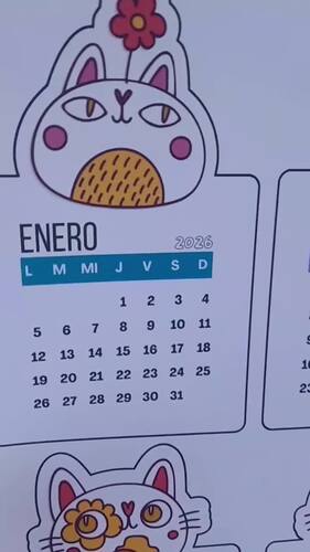 Calendario Gatitos Floral 2026 / formatos PDF y para Silhouette Studio ...