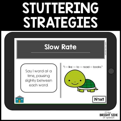 BOOM Cards - Stuttering Strategies Teaching Deck | Teletherapy Distance Learning