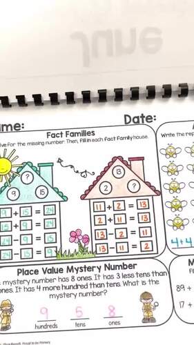 2nd Grade 2 Math Word Problems Worksheets Review Packet Assessment Homework