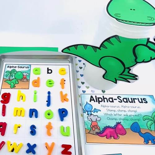 Dinosaur Letter Matching Activity Literacy Center by Turner Tots