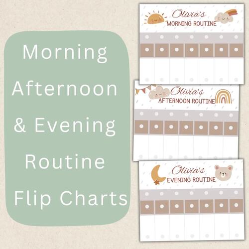 Routine Flip Chart Editable Chore Chart Morning Routine Bedtime Routine