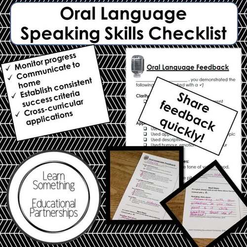 Oral Language Speaking Skills Checklist TPT