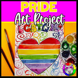 PRIDE Day Art Lesson, LGBTQ+ Heart Art Project for Middle 