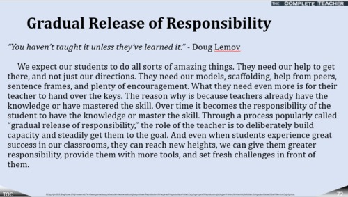 Preview of COMPLETE TEACHER Lesson 72 - Gradual Release of Responsibility