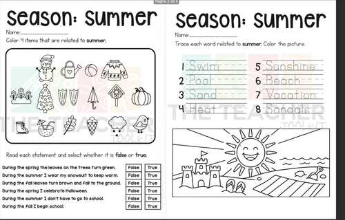 Four Seasons Activity Bundle: Spring, Summer, Fall, & Winter Worksheets