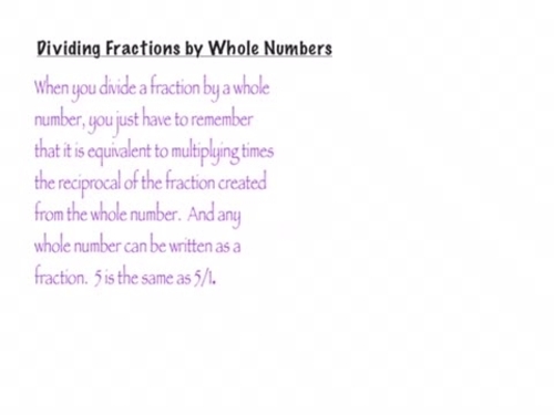 Preview of Dividing Fractions By Whole Numbers