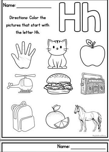 Letter Of The Week. Letter H | Handwriting Resource - PreK & Kindergarten