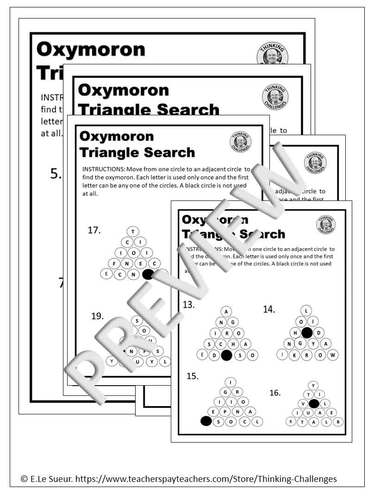 word work puzzles oxymoron distance learning by thinking challenges