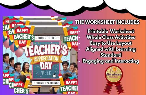 Teachers Appreciation Week Prompt Writing Activities 2nd,3rd,4th,5th ...