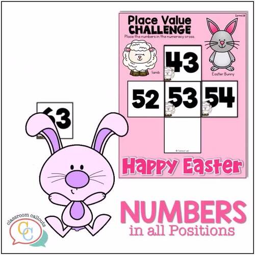First Grade Place Value Easter Spring Math Centers 1 More 1 Less 10 ...