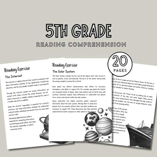 5th Grade Reading Comprehension Passages Informational Text Questions ...