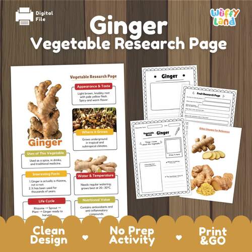 Ginger Research Project | Vegetable Science Activity | Plant Life Cycle ...