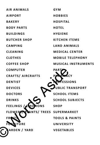 Bilingual Spanish English Vocabulary Wordsearch Worksheets by Words Aside