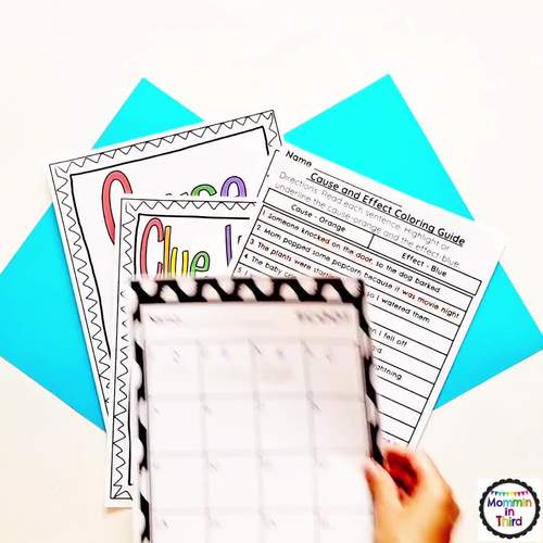 Cause and Effect Activities, Posters, Color Code Worksheet, Task Cards ...