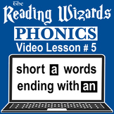 Phonics Video/Easel Lesson - Short A Words Ending With AN 
