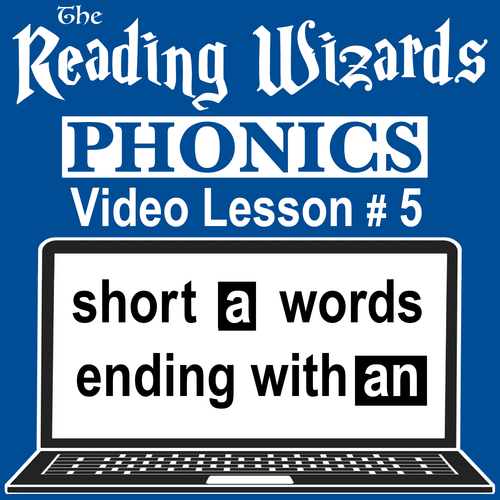 Preview of Phonics Video/Easel Lesson - Short A Words Ending With AN - Reading Wizards #5