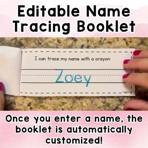 Editable Name Tracing Activities Booklet Name Recognition for 30 Students