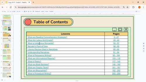 Grade 3 - Reading Comprehension Unit - Google Lesson Slides - Ontario ...