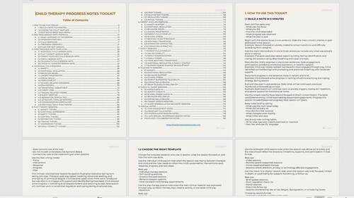Child Therapy Progress Note Templates Play Therapy Notes Parent Session ...