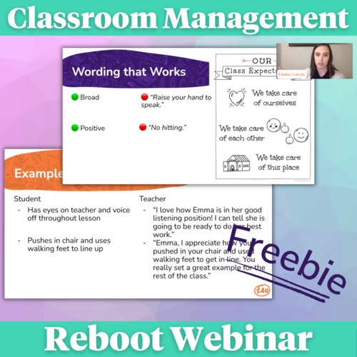 Preview of Classroom Management Reboot Webinar | FREE | Elementary