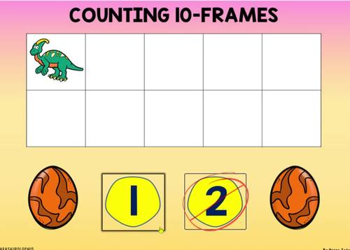 Dinosaurs Math Boom Cards Counting 1 to 10 - Parasaurolophus by Hajar Tots