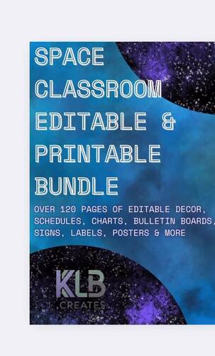 Space Classroom Editable Decor Download Bundle by KLBcreates | TPT