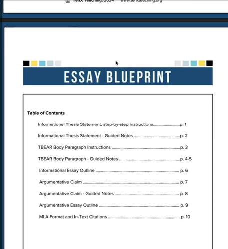 ESSAY BLUEPRINT: Thesis & Claim Writing Formulas | Essay Writing Guide