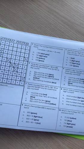 3rd Grade Math Color by Number Math Review Color by Number | Mystery Pictures