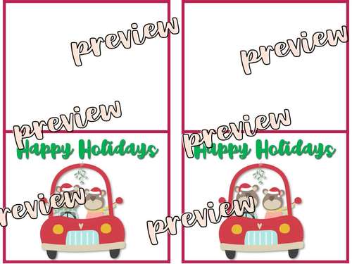 Happy Holidays Christmas Cards by Anh Huynh | TPT