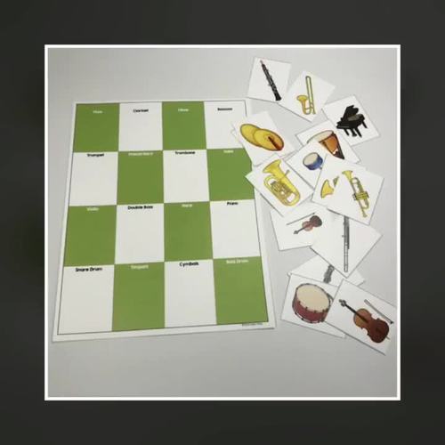 Orchestral Instruments Vocabulary & Sorting Music Centers TpT