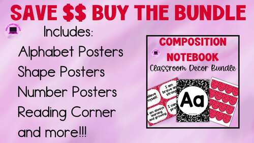 Composition Notebook Classroom Decor