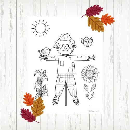 Scarecrow Coloring Pages — 12 Fall Coloring Sheets — Autumn Scarecrow ...
