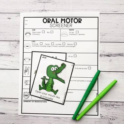 Oral Motor Assessment Cards by Adventures in Speech Pathology | TpT