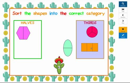 Cinco de Mayo Halves, Thirds, Fourths Boom Cards Digital Math | TPT