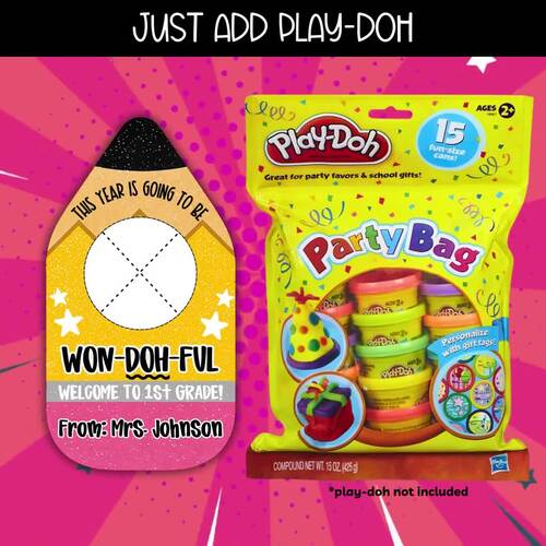 Welcome Back to School Play Dough Treat Tag, Meet the Teacher Doh Gift ...