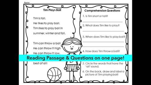 Second Grade Reading Comprehension Passages and Questions by Teacherinspo123