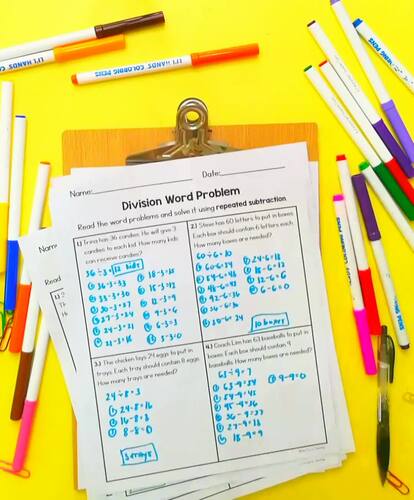 Division Single-Step and Multi-Step Word Problems - Multi-Digit Worksheets