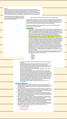 RBT Resume Tips by RBT Study Information | TPT