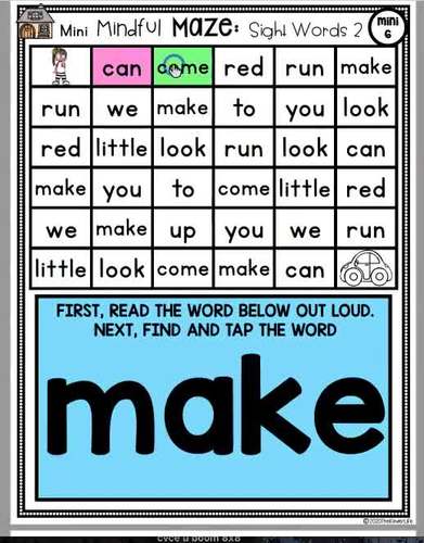 Interactive PDF Pre-Primer Sight Words Mazes Distance Learning | TPT