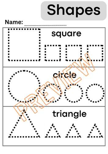Shape recognition worksheets for Kindergarten & Preschool by The