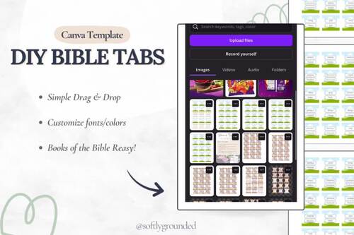 Editable Bible Tabs Template | Canva Editable by Softly Grounded
