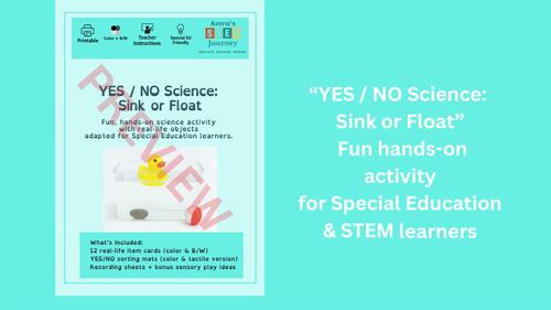es/No Science Activity: Sink or Float (STEM Special Education Resource)