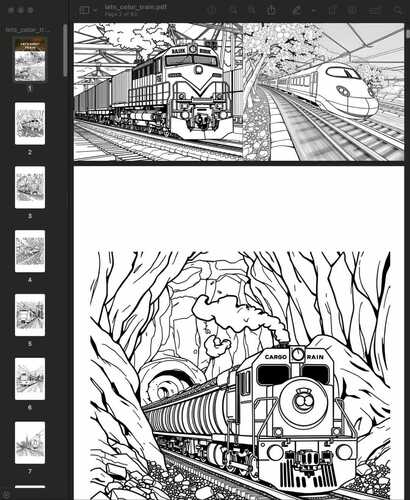 Let's Color Train Coloring Book by Madoo many book shops | TPT