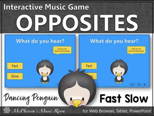 Winter Music | Tempo Fast and Slow Interactive Music Game {Dancing Penguin}