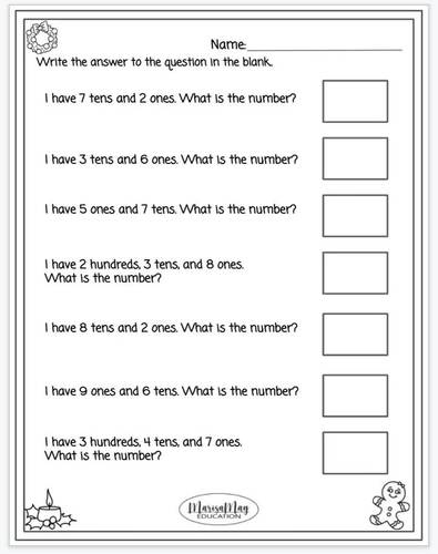 Elementary Math (2nd & 3rd grade) - Holiday (Christmas) Fun Activity ...