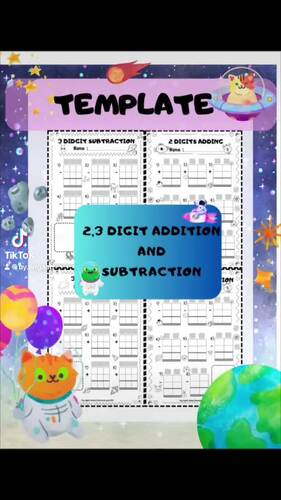 Regrouping Template for 2 and 3 Digit Addition or Subtraction | TPT